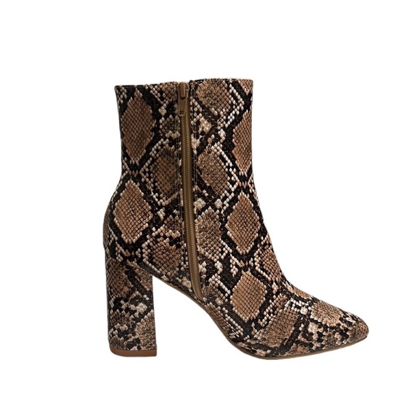 Lulus My Generation Tan Snake High Heel Mid-Calf Boots Size 9 - Picture 8 of 9